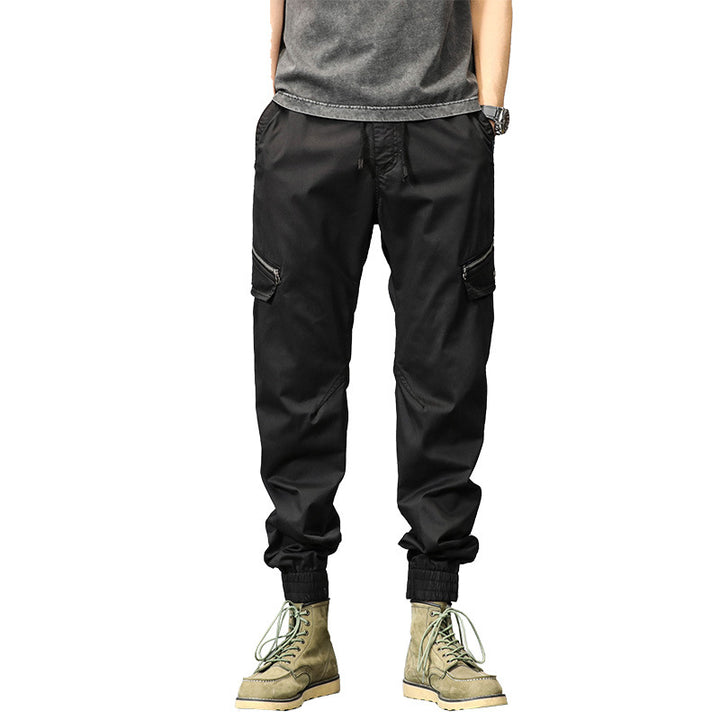 Herren Multifunktionale Cargo-Jogginghose mit Tunnelzugbund, Reißverschluss-Taschen und geripptem Knöchelbündchen Echo Archiv