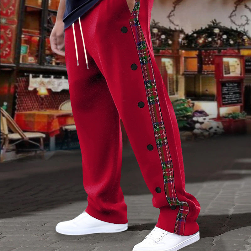 Herren gemütliche Freizeithose mit modischem Knopfdesign Echoarchiv