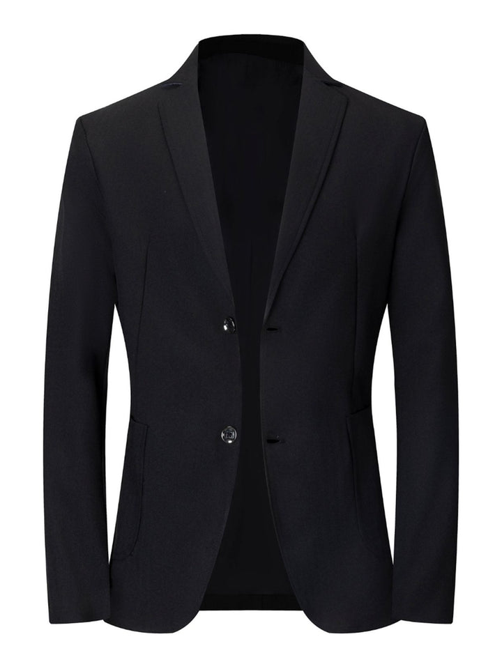 Herren moderner Blazer mit eleganten Details und schmalem Schnitt Echoarchiv