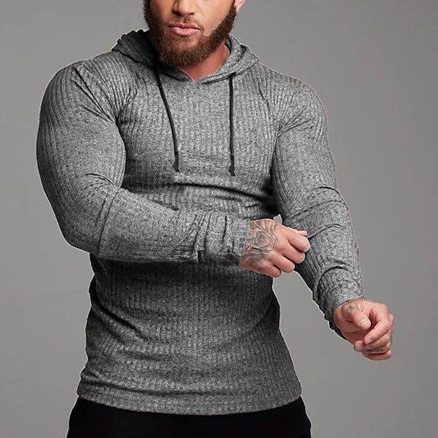 Herren stylischer Kapuzenpullover mit strukturiertem Stoff Echoarchiv
