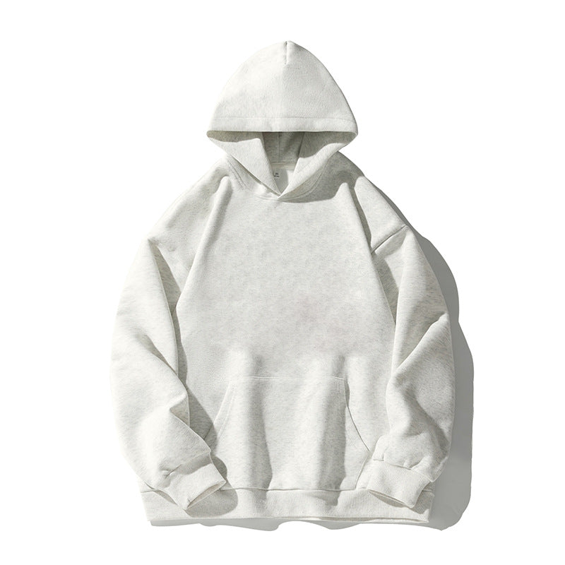 Unisex Kastenförmiger Kapuzenpullover mit minimalistischer Nahtführung, Kängurutasche und verlängertem Rückenteil Echo Archiv