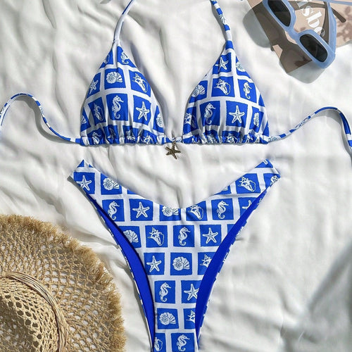Damen Triangel-Bikini mit maritime Motiven Echo Archiv