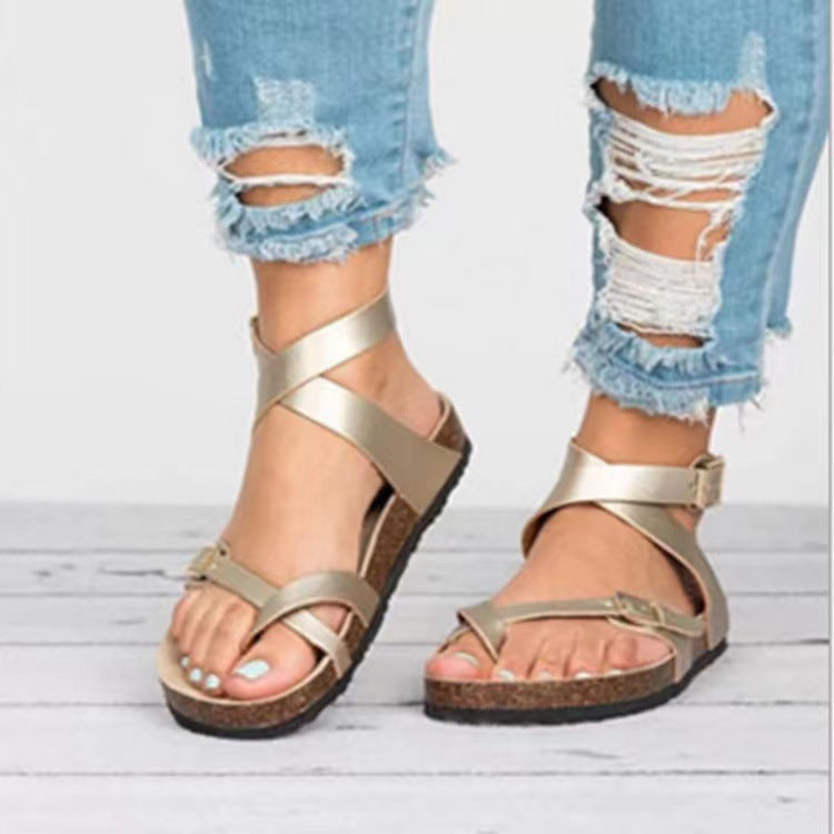 Damen bequeme Riemchen-Sandalen mit anatomischem Fußbett und verstellbarem Riemendesign Echoarchiv