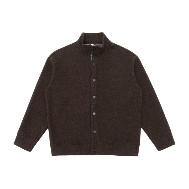 Herren Wollmischung-Überjacke mit Stehkragen und durchgehender Knopfleiste Echoarchiv