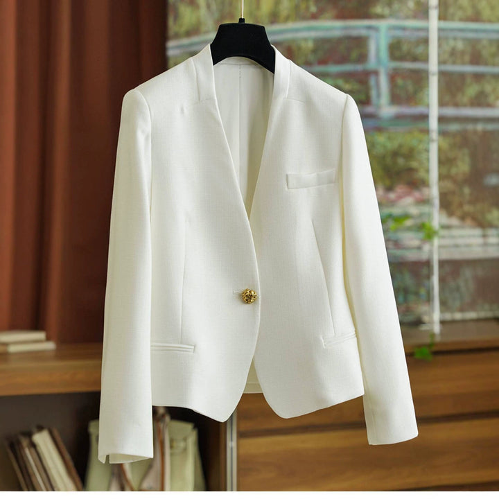 Damen Klassischer Blazer mit glänzendem Knopf Echoarchiv