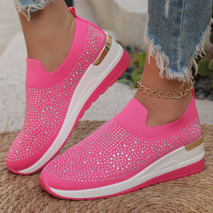 Damen Glitzernde Slip-On SnEchoarchivkers mit bequemer und dämpfender Sohle Echoarchiv