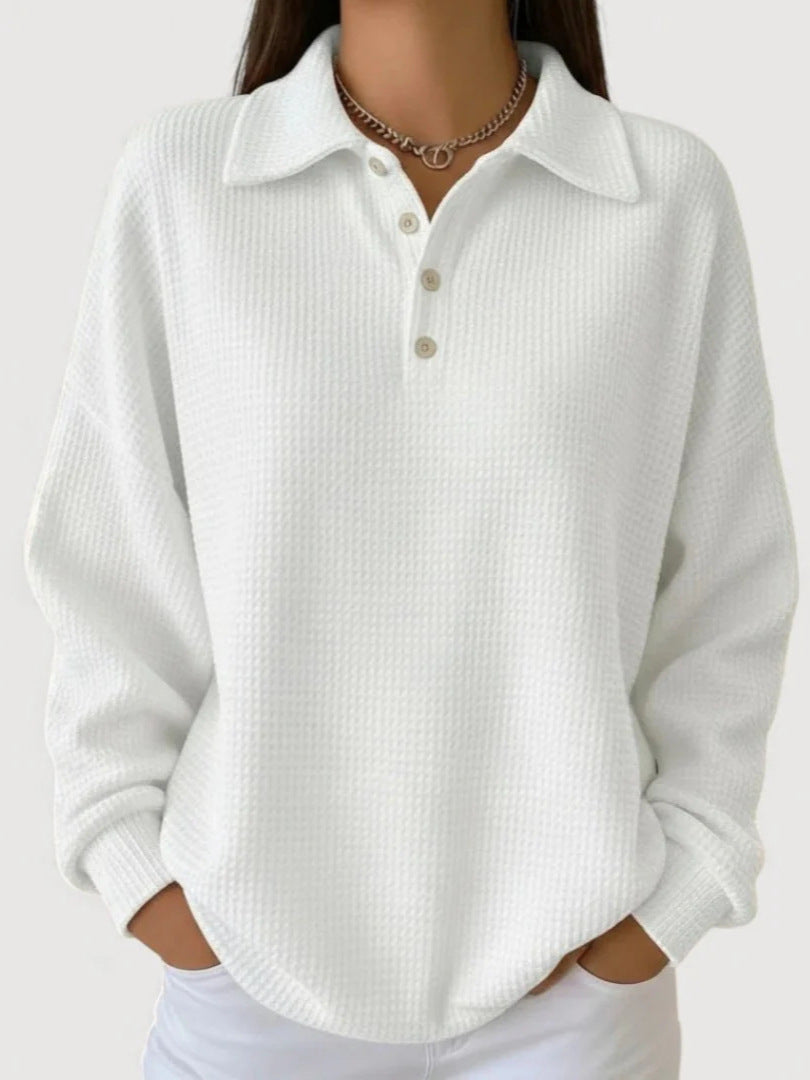 Damen Lässiges Waffel-Pullover – Mavelle