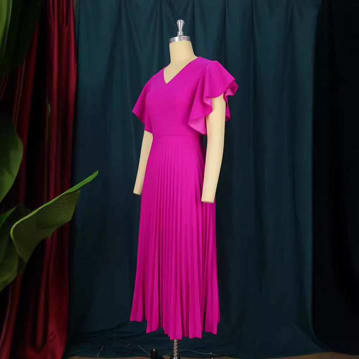 Damen Plisseekleid mit voluminösen Flügelärmeln Echo Archiv