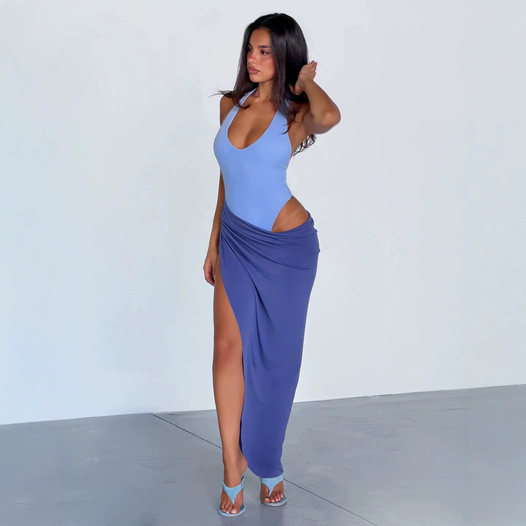 Damen Wickelkleid mit raffiniertem Halterneck Echo Archiv