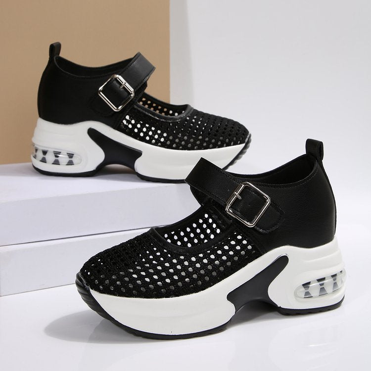 Damen nan Riemchen-Sneaker im Mary-Jane-Stil mit sichtbarer Luftdämpfung und perforiertem Obermaterial Echo Archiv