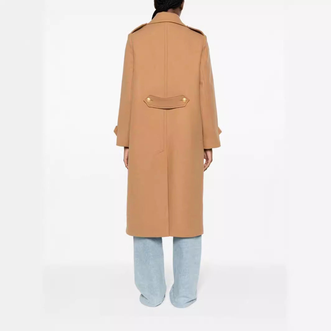 Damen Doppelreihiger Oversize-Wollmix-Mantel mit markantem Revers und verstellbaren Manschetten Echoarchiv