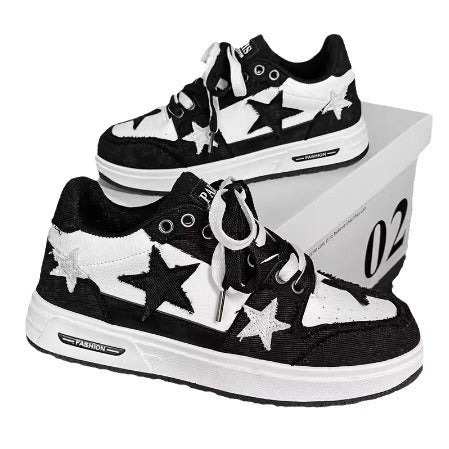 Unisex modische Plateausneaker mit Sternapplikationen, gepolstertem Einstieg und griffiger Profilsohle – Norré