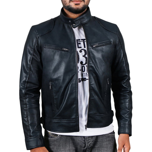 Herren hochwertige Biker-Lederjacke Echoarchiv