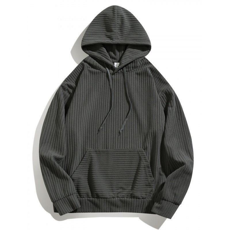 Herren lässiger Hoodie mit strukturiertem Rippenmuster und praktischen Taschen Echoarchiv