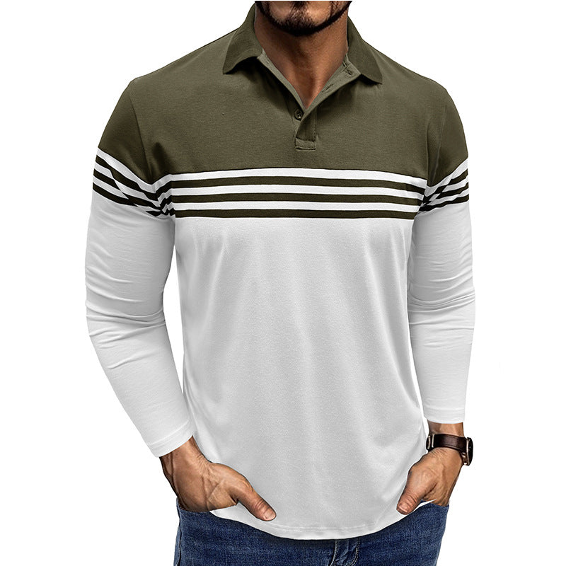Herren Polo-Shirt mit modischem Streifenmuster Echoarchiv