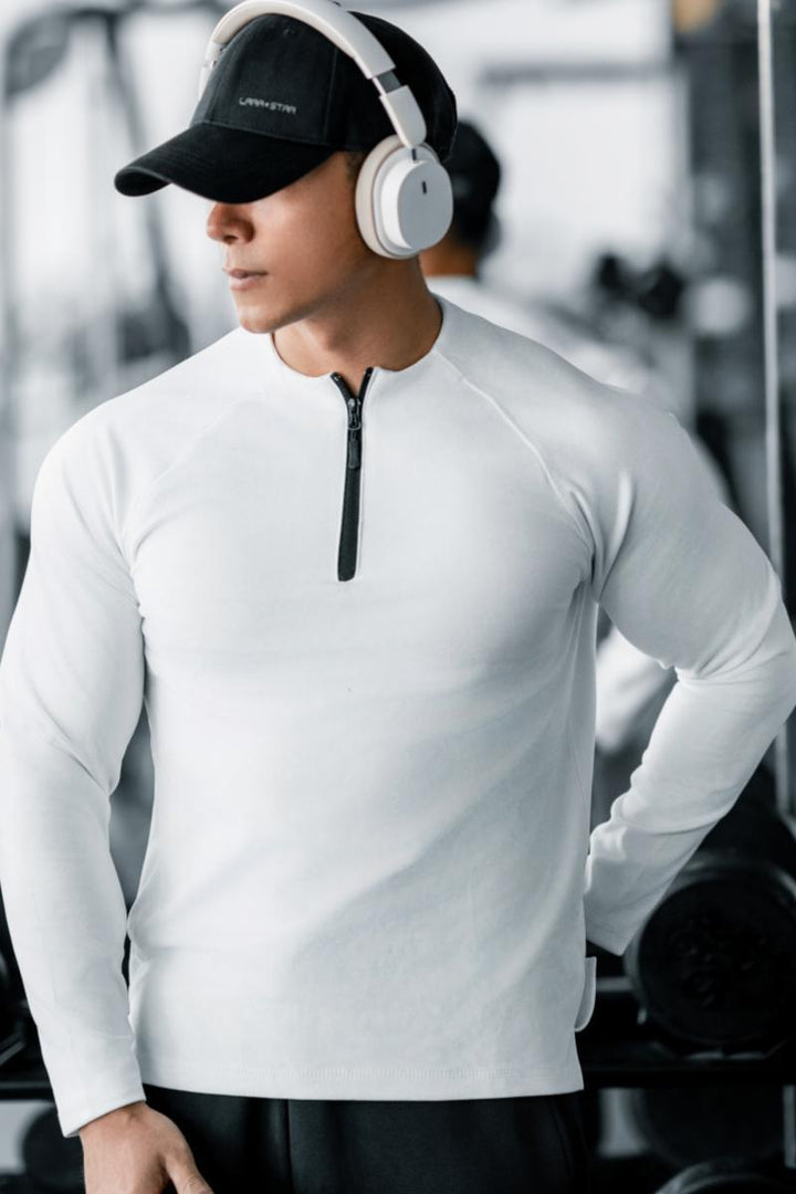 Herren Langarm Workout Shirt mit innovativem Reißverschluss Echoarchiv