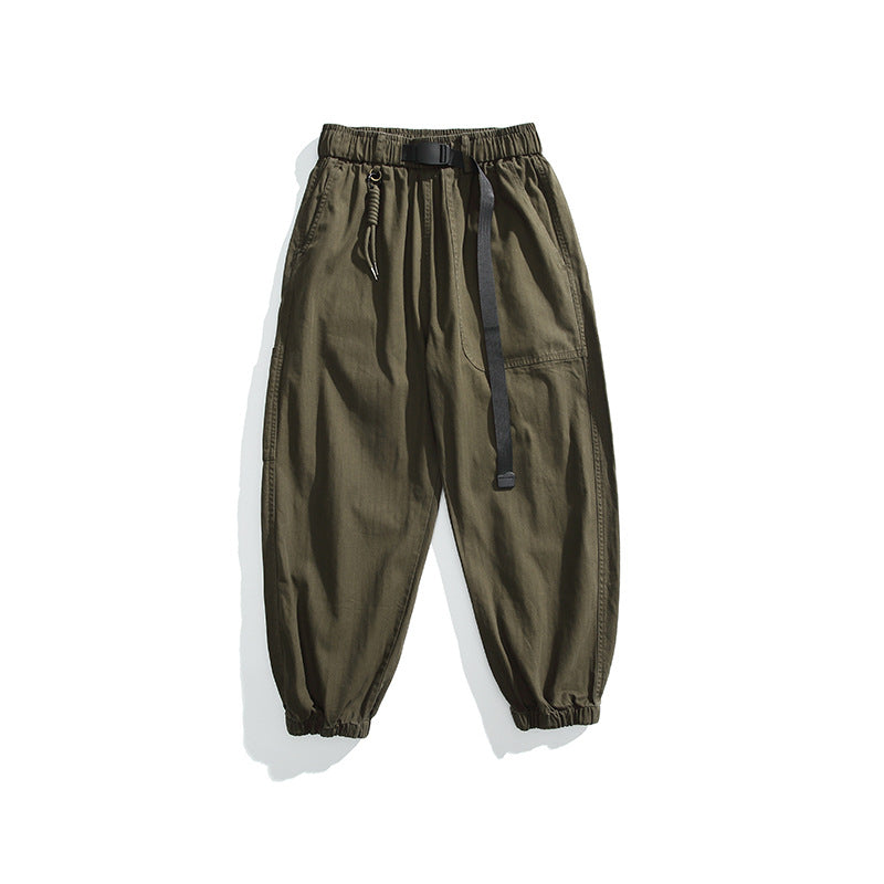 Herren Tapered-Canvas-Cargo-Jogger mit elastischem Kordelbund und integriertem Gurt Echo Archiv