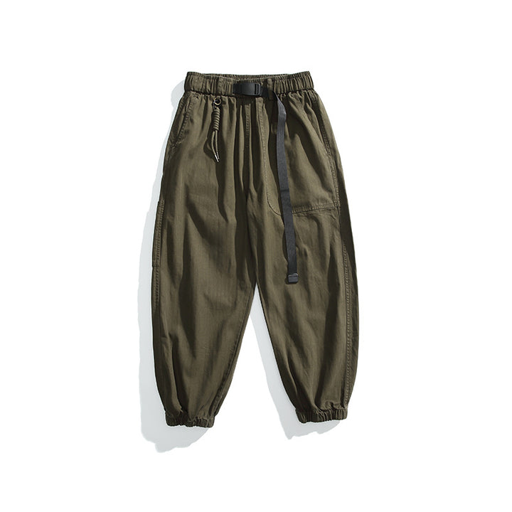 Herren Tapered-Canvas-Cargo-Jogger mit elastischem Kordelbund und integriertem Gurt Echo Archiv