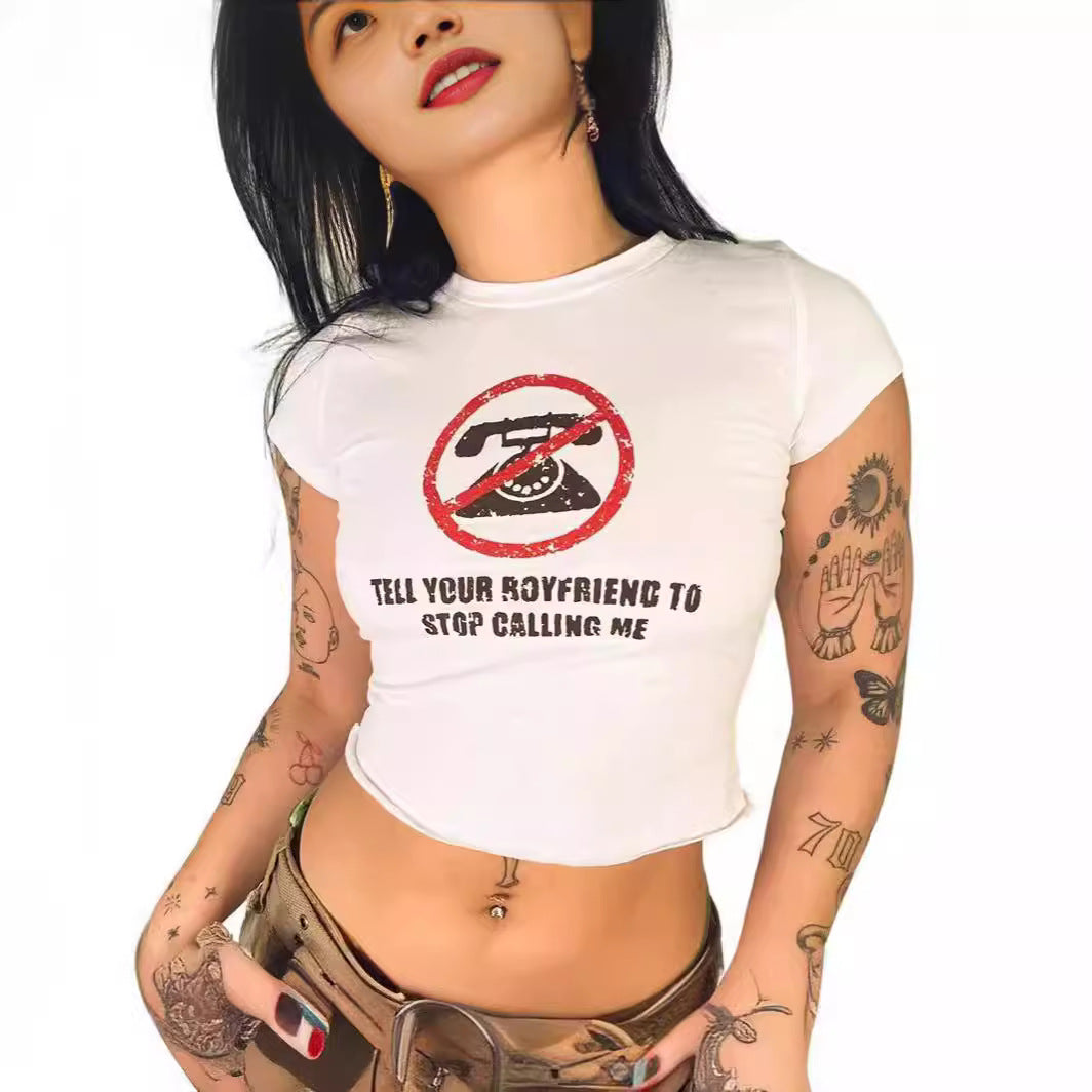 Damen Crop-T-Shirt mit Ihrem kreativen Spruch Echo Archiv