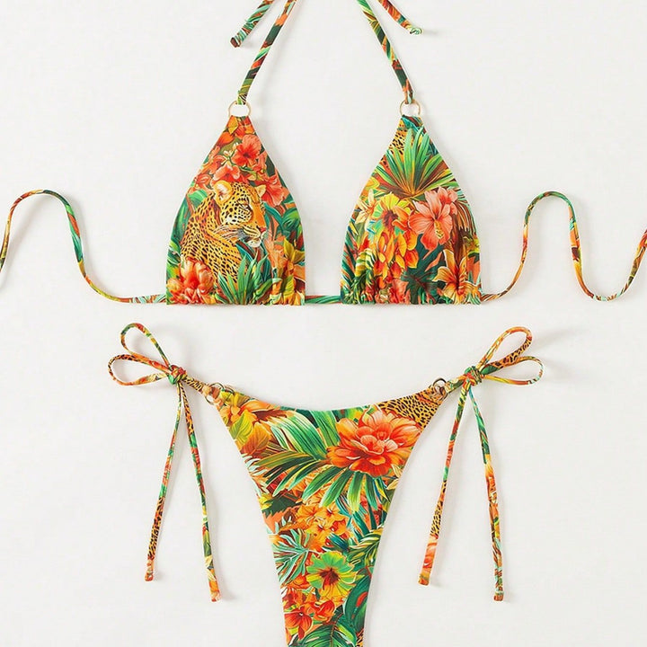 Damen Triangel-Bikini mit exotischem Dschungelmotiv Echo Archiv