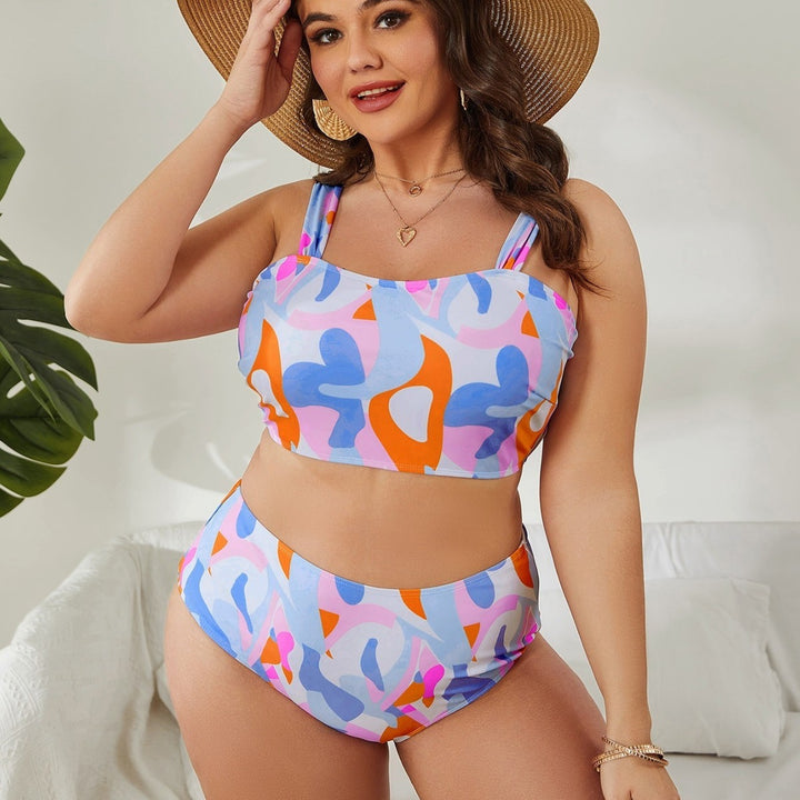 Damen Hochgeschnittenes Bikiniset mit modischem Muster Echo Archiv