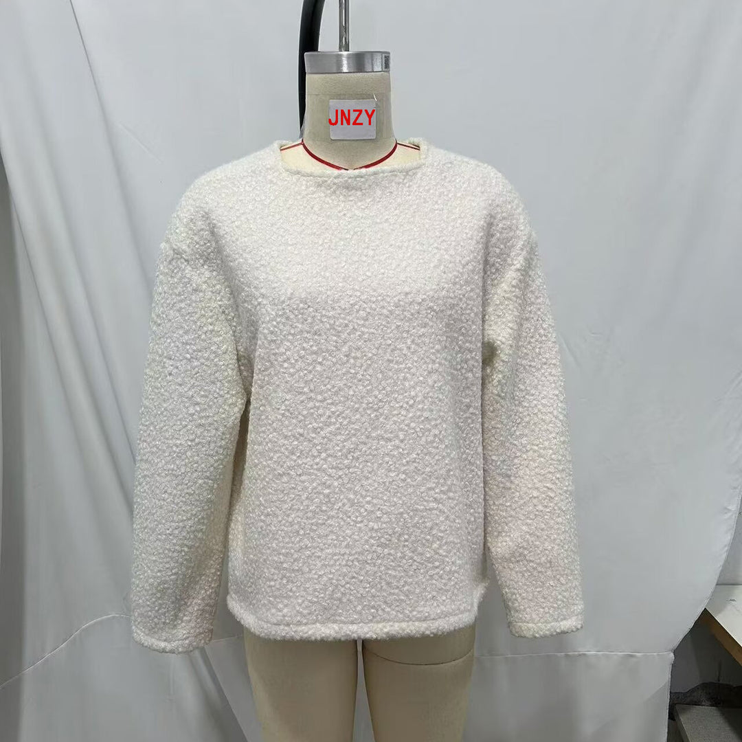 Damen nan kuscheliger Bouclé-Pullover mit Rundhalsausschnitt und entspannter Oversize-Silhouette Echo Archiv