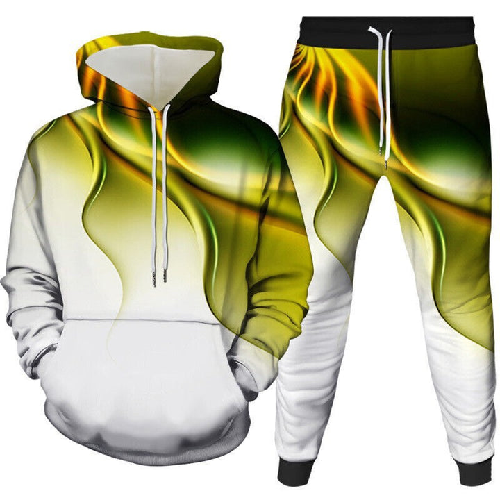 Herren Kapuzenpullover und Jogginghose Set mit modernem Grafikausdruck Echoarchiv