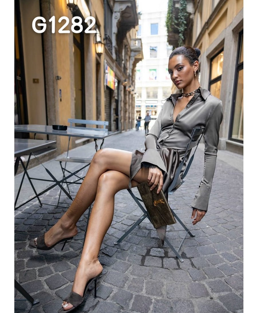 Damen Elegante Corsage-Bluse mit transparenten Ärmeln Echo Archiv