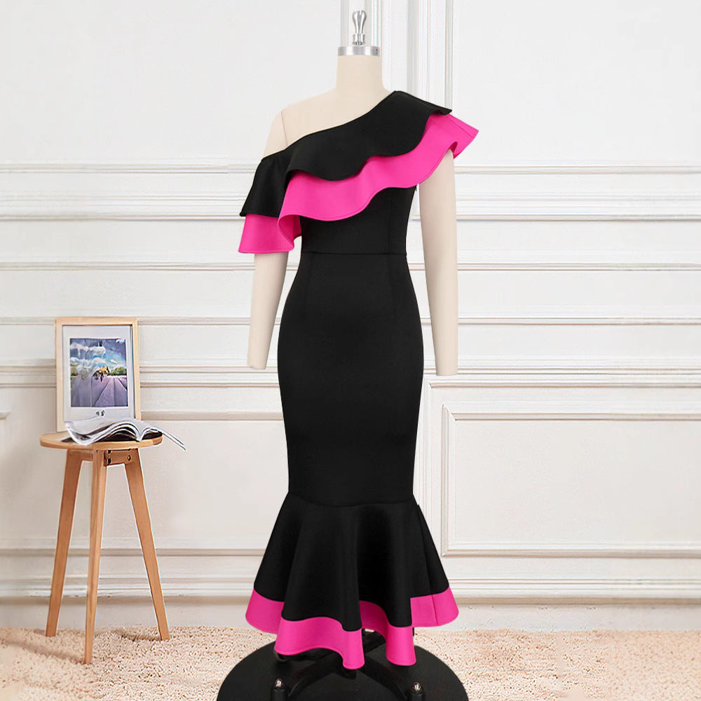 Damen Exquisites schulterfreies Wickelkleid mit voluminösem Rüschensaum Echo Archiv