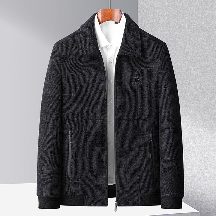 Herren eleganter Mantel mit modischem Schnitt und praktischen Taschen Echoarchiv