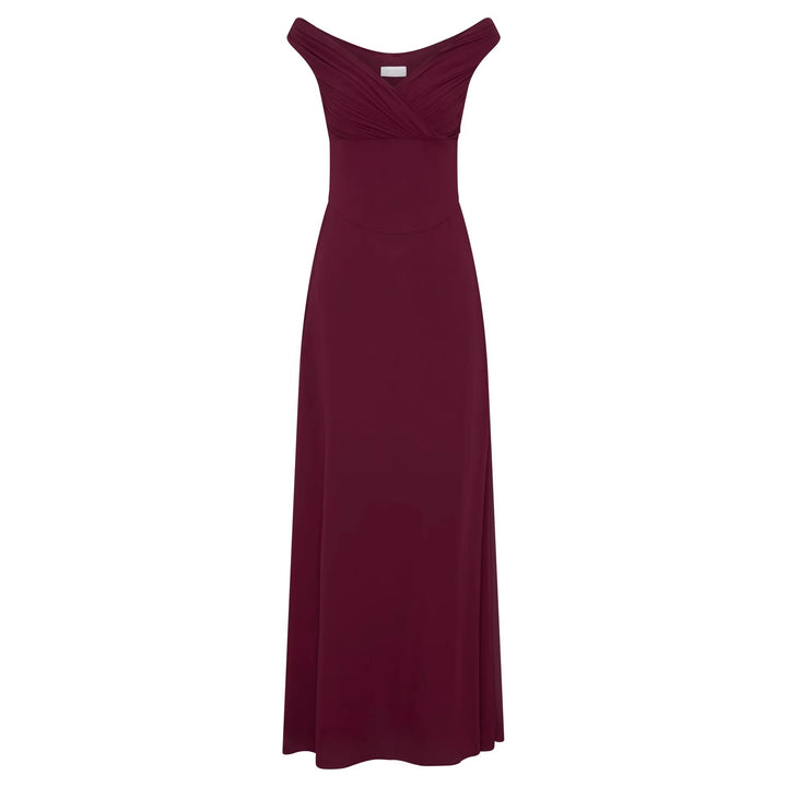 Damen Elegantes Off-Shoulder Maxikleid mit fließendem Schnitt Echo Archiv