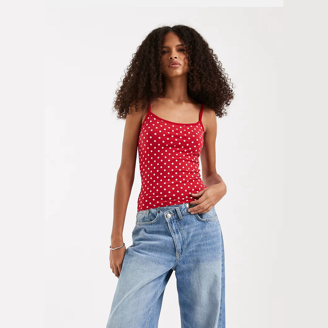 Damen Spaghettiträgertop mit Polka-Dots Echo Archiv