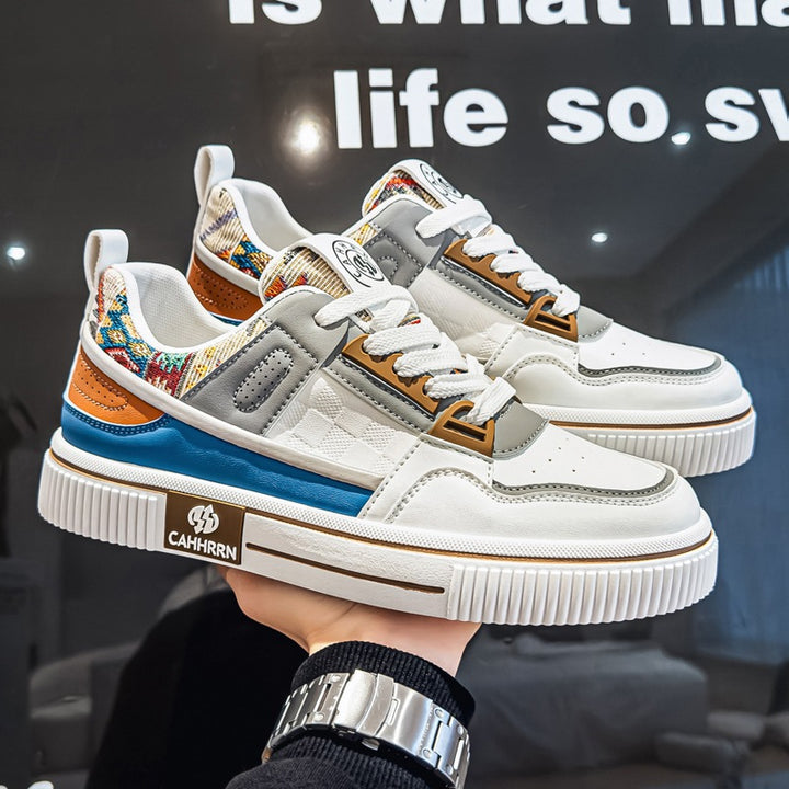 Herren stylische Plateausneaker mit gepolstertem Schaftkragen, geprägten Overlays und griffiger Plattformsohle – Norré