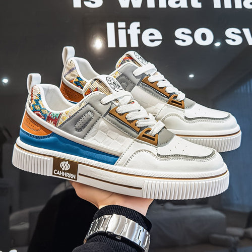 Herren stylische Plateausneaker mit gepolstertem Schaftkragen, geprägten Overlays und griffiger Plattformsohle – Norré