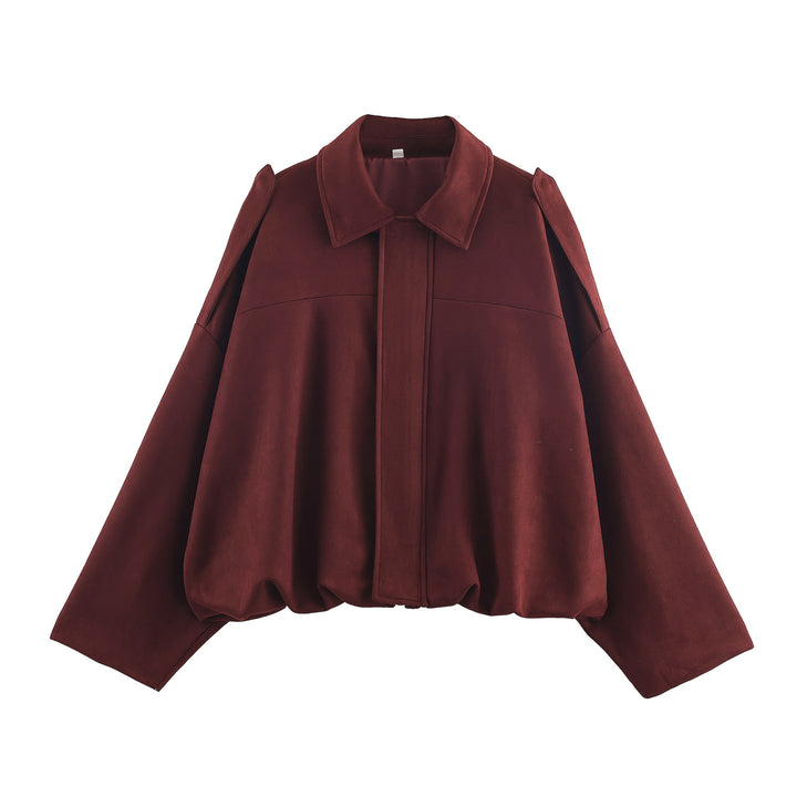 Damen nan oversized Cape-Jacke mit verdeckter Frontblende, Kragen und ballonförmigem Saum Echo Archiv