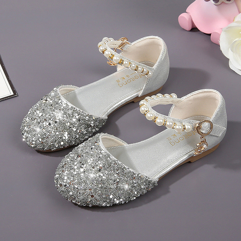 Mädchen Elegante Ballerinas mit Glitzer und Perlen Echo Archiv