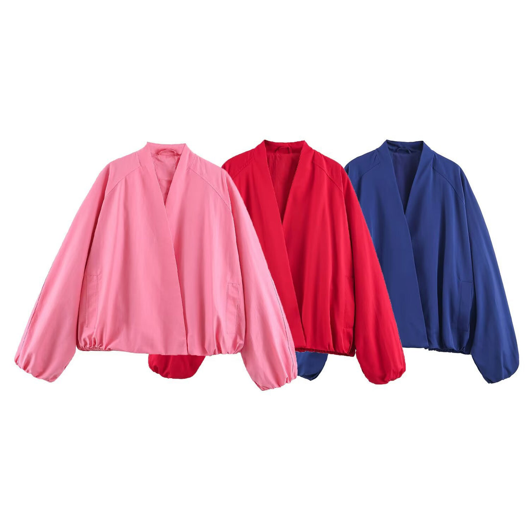 Damen Leichte Oversize-Blousonjacke mit offenem Kimonoausschnitt Echo Archiv