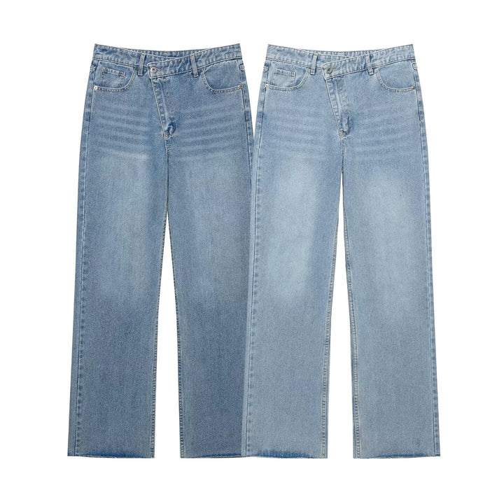 Damen Hochtaillierte weite Jeans mit geradem Bein und Fünf‑Taschen‑Schnitt Echo Archiv