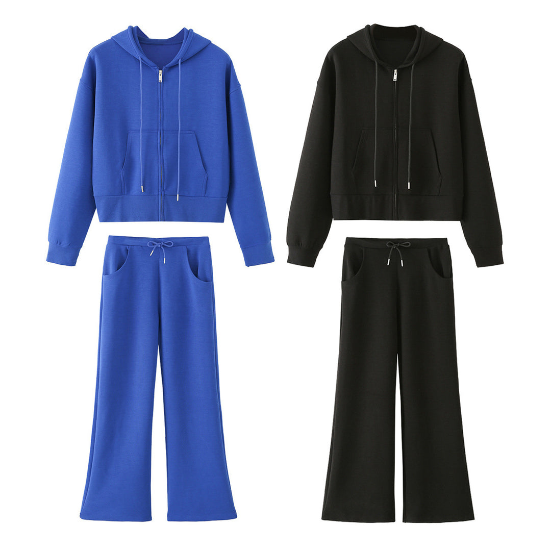 Damen Weite Jersey-Hose mit hohem Bund Tunnelzug und Pattentaschen Echo Archiv