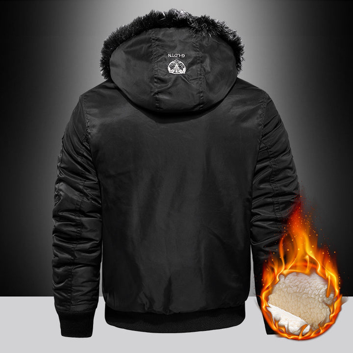 Herren Isolierter Field‑Bomber mit Kunstfellkapuze und Sherpa‑Innenfutter – Brevano