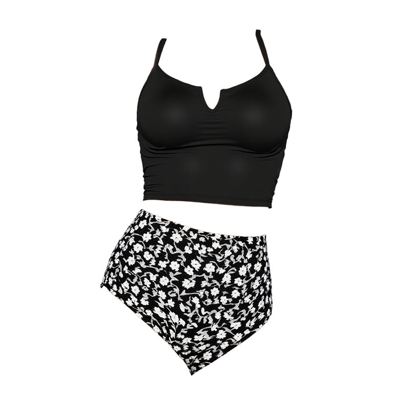 Damen Zweiteiliges Bikini-Set mit elegantem V-Ausschnitt und hoch geschnittenem Höschen Echo Archiv