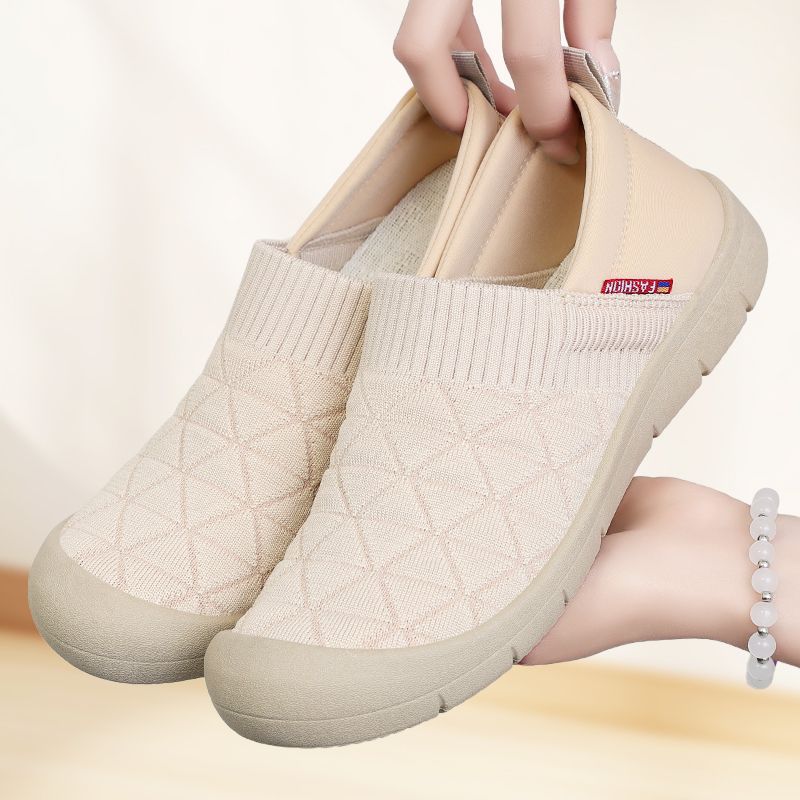 Damen nan atmungsaktiver gestrickter Slip-On Komfort-Halbschuh mit elastischem Schaft und stoßdämpfender EVA-Sohle Echo Archiv
