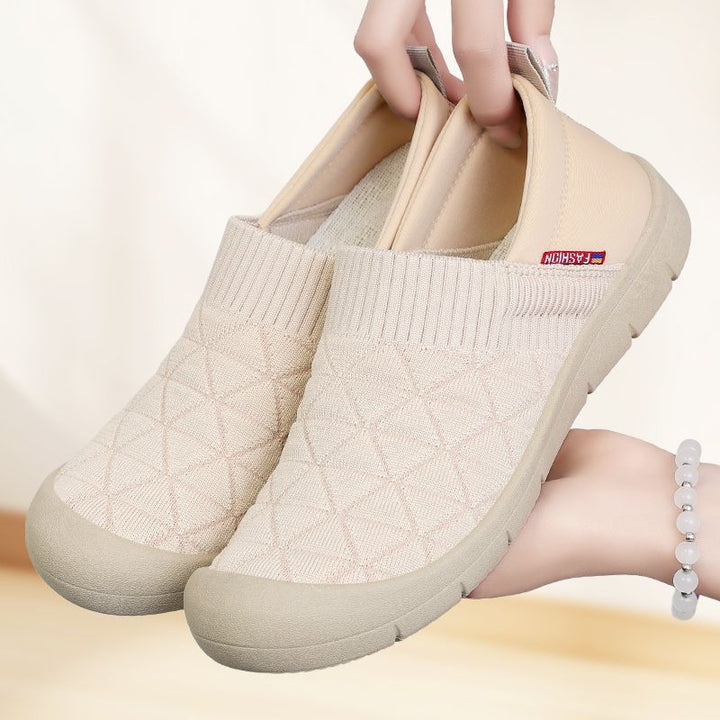 Damen nan atmungsaktiver gestrickter Slip-On Komfort-Halbschuh mit elastischem Schaft und stoßdämpfender EVA-Sohle Echo Archiv