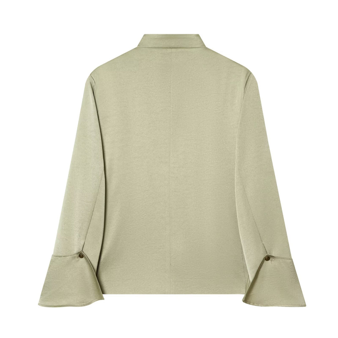 Damen Asymmetrischer Cape-Mantel mit Stehkragen und Zierknopfleiste Echo Archiv