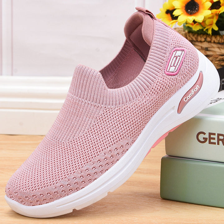 Damen nan nahtloser Strick-Slipper mit elastischem Einstieg und stoßdämpfender Komfortsohle Echo Archiv