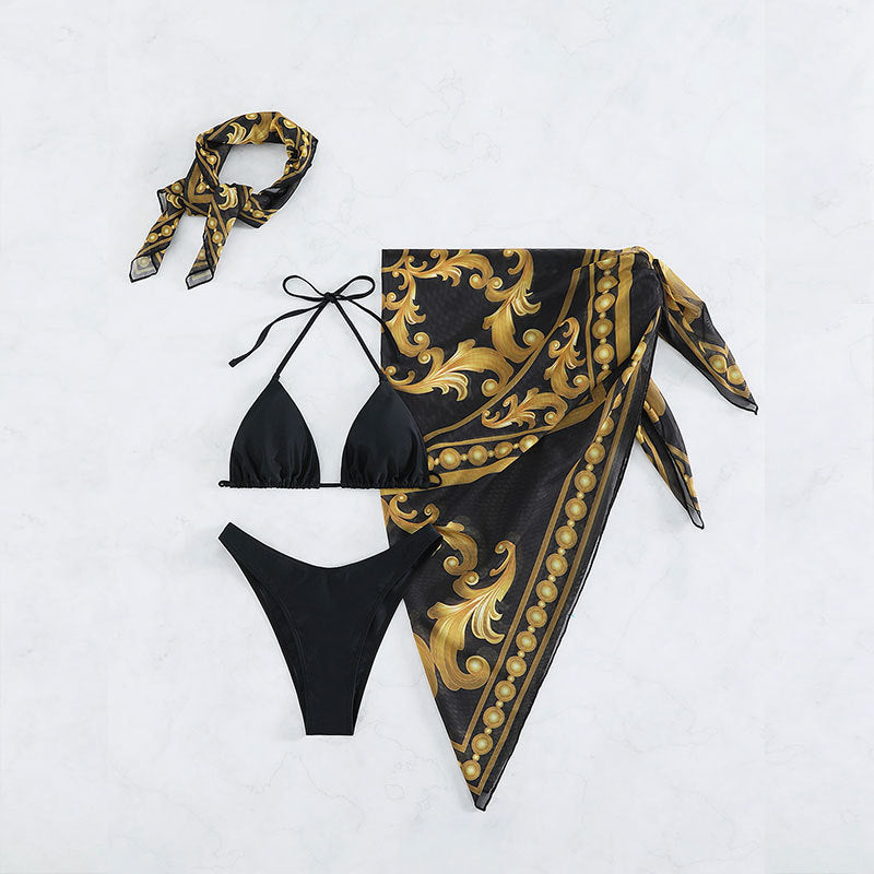 Damen elegantes Bikini-Set mit geschwungenem design und Pareo Echo Archiv