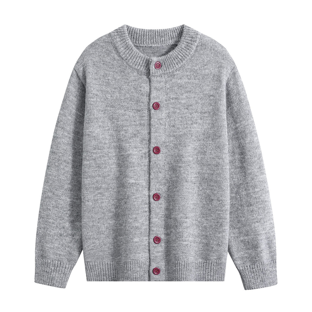 Damen Oversize-Strickjacke mit Rundhalsausschnitt, Rippsaum & Kontrastknöpfen Echoarchiv