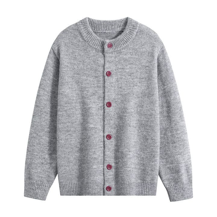 Damen Oversize-Strickjacke mit Rundhalsausschnitt, Rippsaum & Kontrastknöpfen Echoarchiv