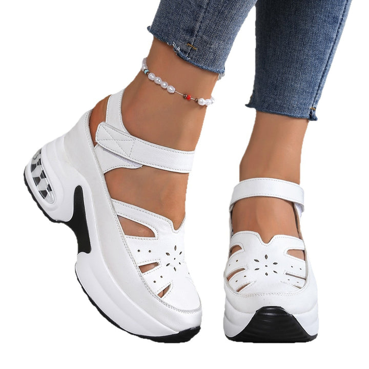 Damen Keil-Sandalen mit luftgepolsterter Sohle und Klettverschluss Echo Archiv