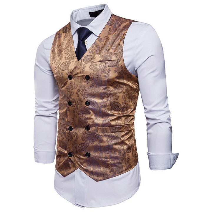 Herren elegante doppelt geknöpfte Jacquard-Weste Echoarchiv